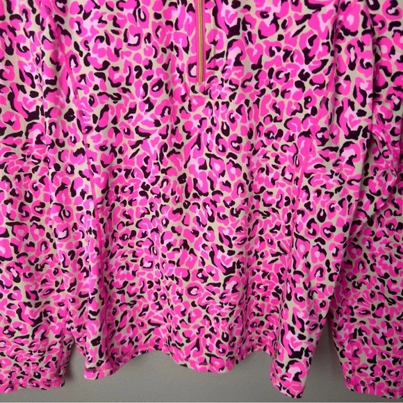 Lilly Pulitzer Luxletic Half Zip Cheetah Print Justine Pullover - Picture 4 of 9